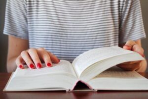 Woman reading a book